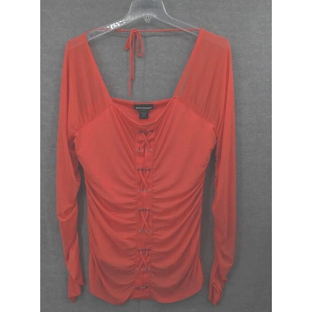 Ashley Stewart's 18 20 Top Lace-up Peach Orange